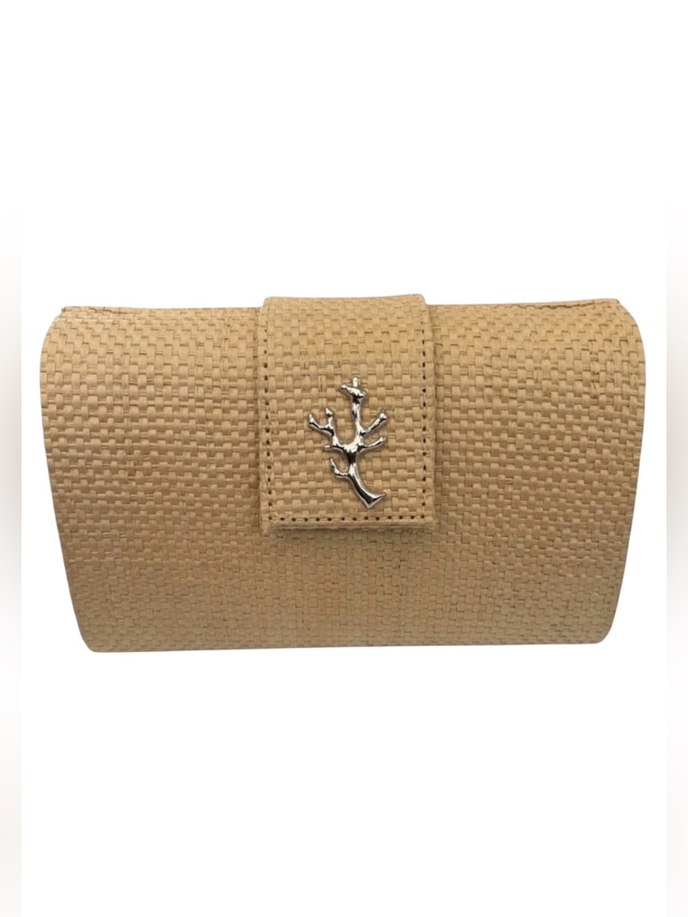 India Hicks x Crabtree & Evelyn Island Living Paper Straw Clutch Bag Minaudière